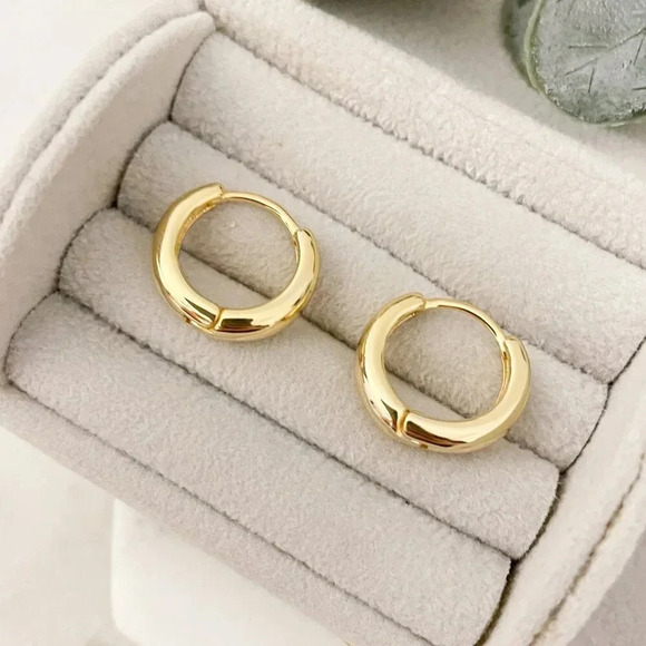 925 Sterling Silver Small Hoop Earrings Small Huggies Minimalist Hoop Earrings - Picture 5 of 11